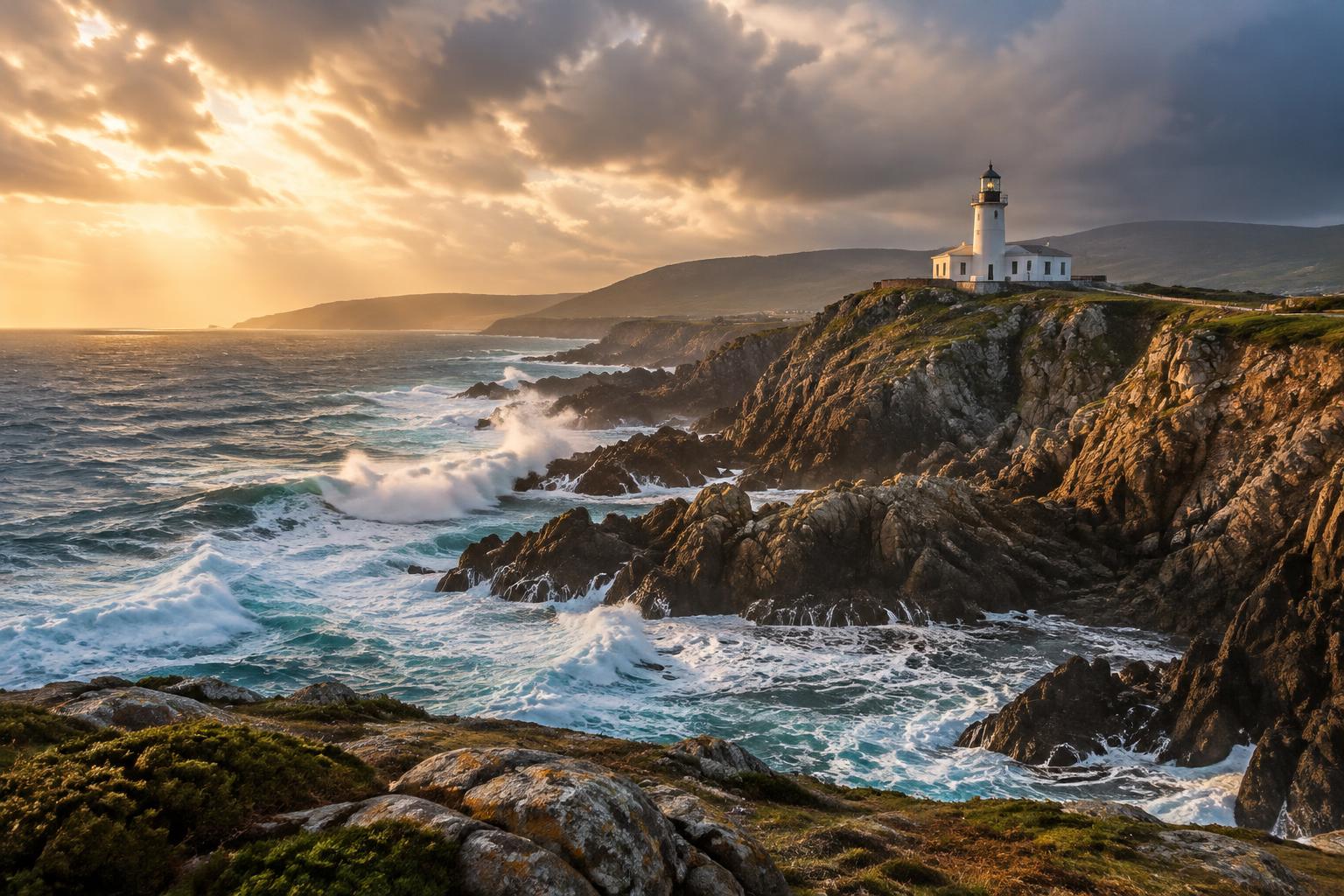 The wild Atlantic coastline of the Costa da Morte in Galicia